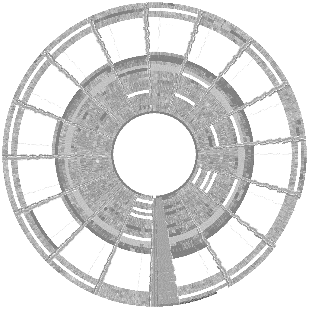 A graphical representation of the flux transitions which represent data on magnetic floppy disks, captured by the Applesauce Disk Controller from the disk titled Speed Reader II (1983)(Davidson & Associates) - Program Disk